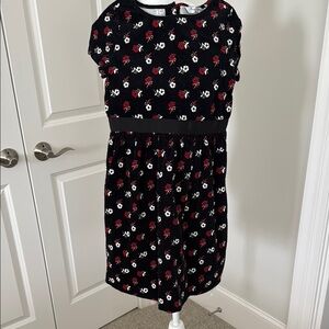 Floral Black and Red Kids Dress